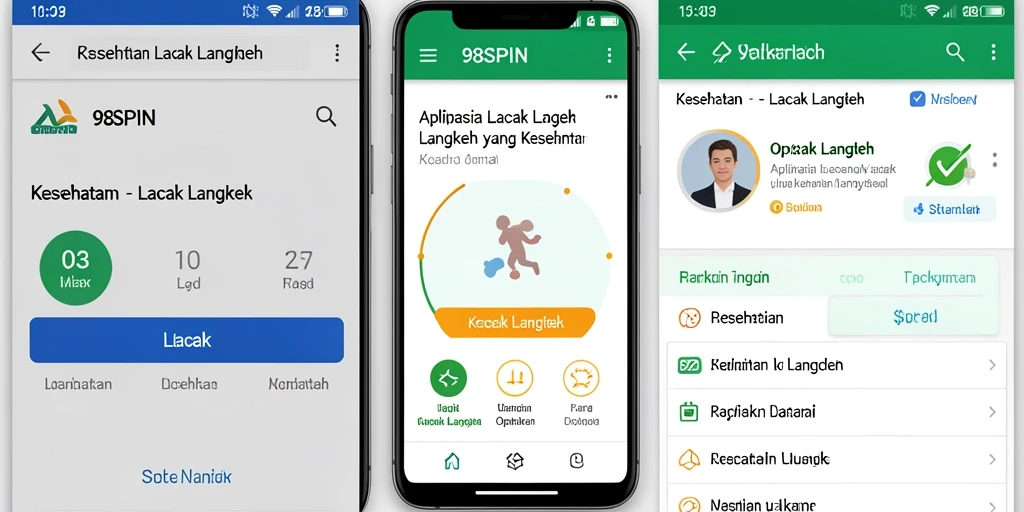 Antarmuka aplikasi 98SPIN yang menunjukkan data Lacak Langkah.