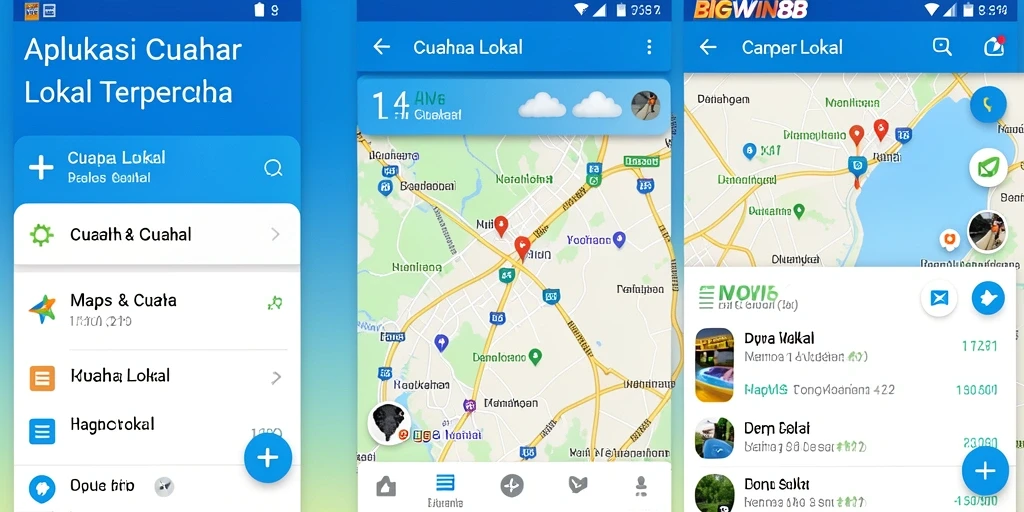 Antarmuka pengguna BIGWIN88 menampilkan informasi cuaca lokal yang akurat.