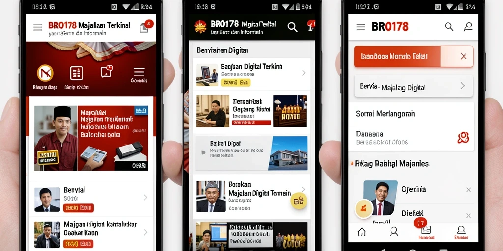 Antarmuka aplikasi BRO178 yang intuitif dan menarik untuk Majalah Digital.