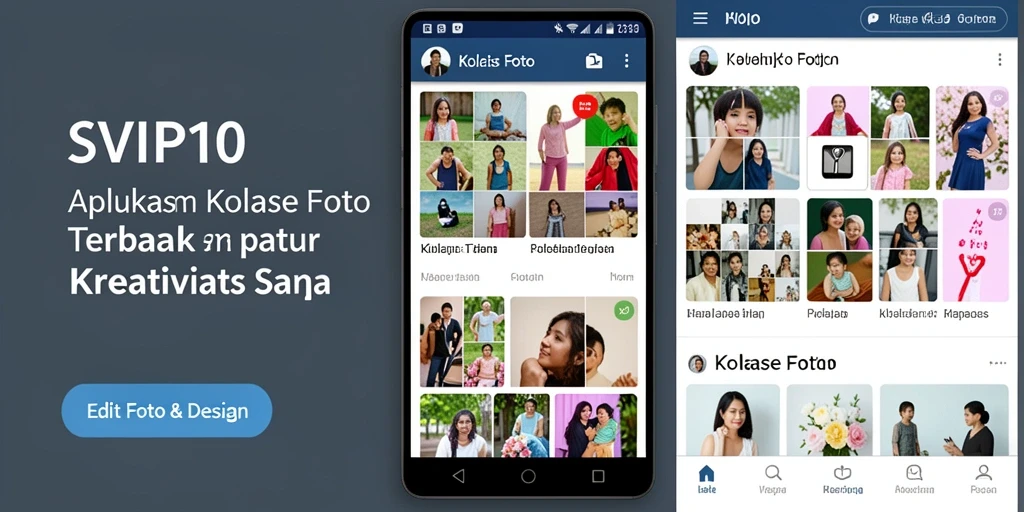 Screenshot SVIP10 menampilkan antarmuka pengguna Kolase Foto yang menarik.